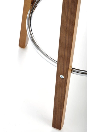 Hoker Ruby čalouněný krémový s opěrkou a područkami do kuchyně industriální ořech 66 cm