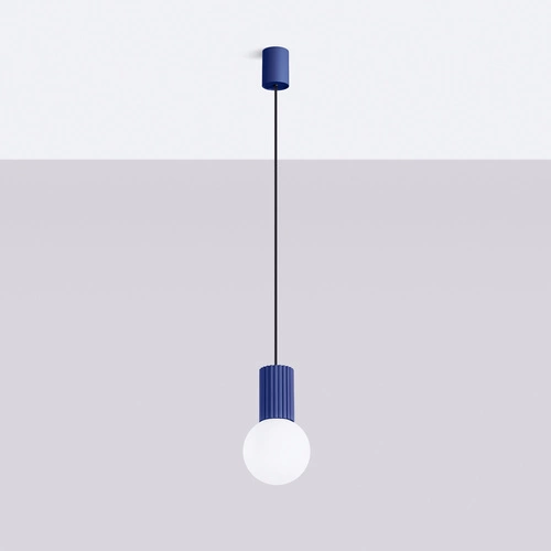 Závěsné světlo koule HALO 1 ultramarín moderní do obýváku a ložnice SOLLUX LIGHTING