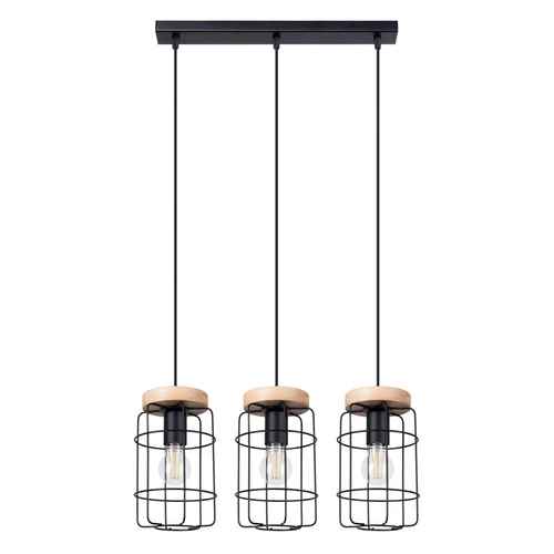 Závěsné svítidlo GOTTO 3L černé industriální nad stůl do obýváku a jídelny kovové 160 cm