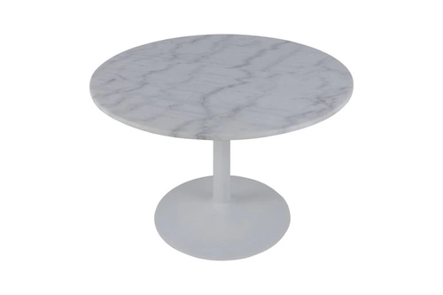 Kulatý bílý mramorový stůl do jídelny Tarifa Actona moderní glamour 110 cm