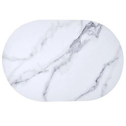 Koupelnová předložka Marble Intesi oválná bílý mramor extra savá mikrovlákno 40x60 cm