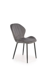 Jídelní židle Griviza Intesi čalouněná šedý samet moderní na černých nohách