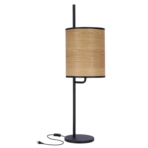 Stolní lampa Zeta černá 1x40W E27 stínidlo ořech