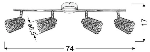 Stropní svítidlo York strip 4x40W G9 chrom