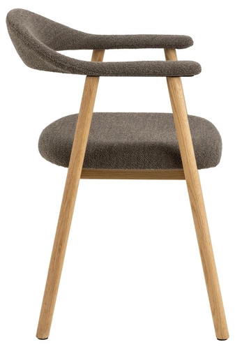 Čalouněná jídelní židle boho Addi Actona hnědý dub s područkami