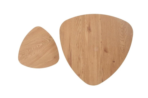 Sada 2 oválných konferenčních stolků Minessa loft dub a černý kov do obývacího pokoje Intesi