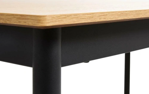 Jídelní stůl Pensacola 140x85 cm dub s černými nohami moderní