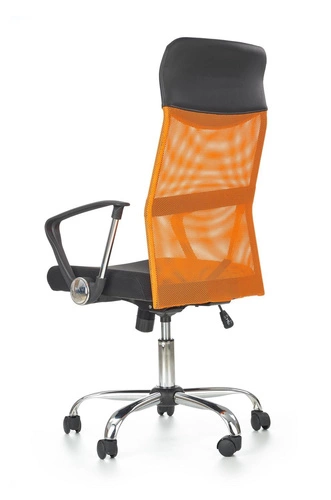 Ergonomická otočná kancelářská židle Spiner Intesi oranžová kožená s nastavitelnou výškou