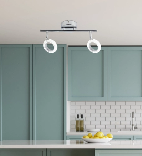 Stropní světelný pásek Aurelion 2x4W LED chrom 3000K