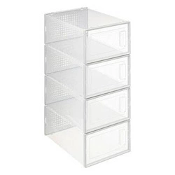 Stojan na boty Stak 5five simply smart průhledný, stohovatelná sada boxů s větráním