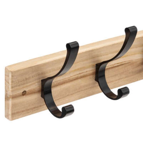 5five simply smart moderní nástěnný věšák do předsíně dřevo a černý kov 4 háčky