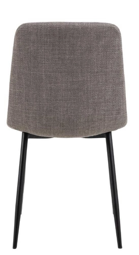 Čalouněná jídelní židle Becca šedá, moderní s černými kovovými nohami