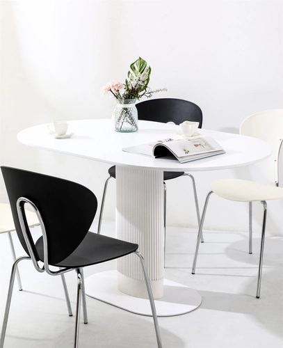 Jídelní stůl Maxim bílý oválný moderní na jedné noze 120x70 cm Intesi