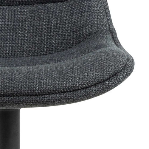 Barová židle Adisa tmavě šedá s opěrkou, otočná, výškově nastavitelná, loftová do kuchyně a k ostrůvku Actona