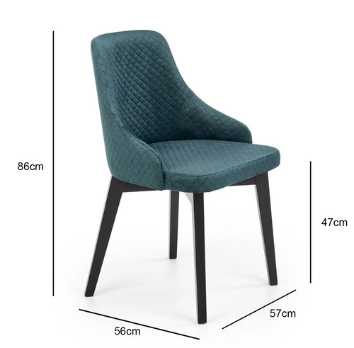 Jídelní židle Albe Intesi čalouněná zelený samet s područkami moderní