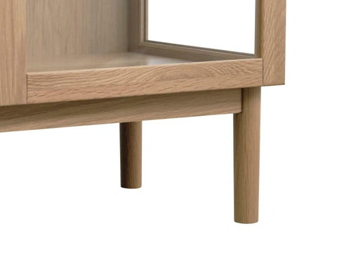 Vitrína Elba dřevěná skleněná do obýváku na knihy 190 cm přírodní dub