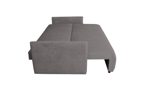 Rozkládací pohovka Mondel 3místná šedá manšestrová s úložným prostorem a funkcí spaní do obýváku