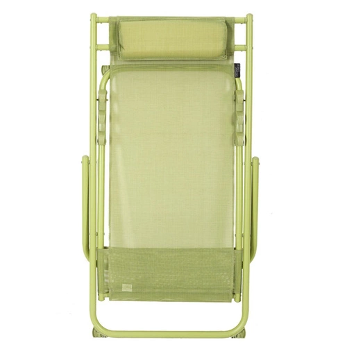 Zahradní skládací lehátko Canard zelené s nastavitelným opěradlem, kovové na terasu nebo pláž