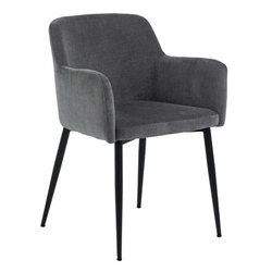 Jídelní židle Karen Actona čalouněná samet šedá s područkami moderní