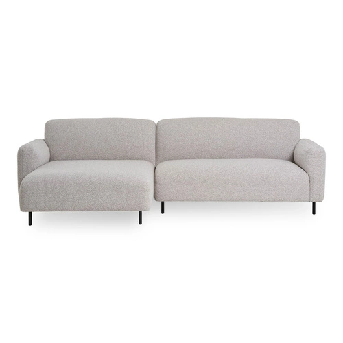 Rohová sedačka Salvador levá boucle béžová skandinávský styl do obýváku na černých nožkách