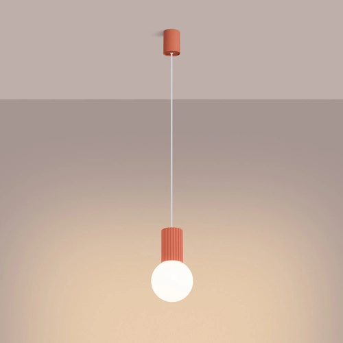 Závěsné svítidlo koule HALO 1 růžové moderní do obýváku a ložnice SOLLUX LIGHTING