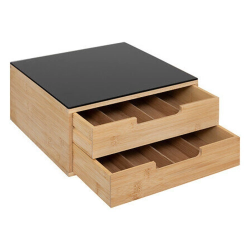 sk.Zásuvka na kapsle s vyjímatelnými odnímatelnými oděvy černá/přírodní