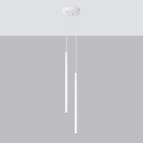 Moderní závěsné svítidlo Pastelo 2 bílé kovové s nastavitelnou výškou do obýváku nebo jídelny SOLLUX