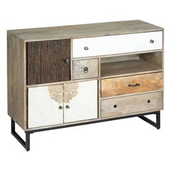 Rustikální dřevěná komoda s šuplíky Koval multicolor do obýváku 115 cm Atmosphera