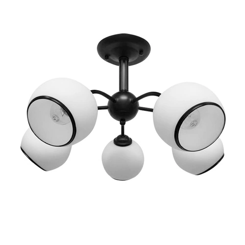 Stropní svítidlo Marinen moderní černé s bílým stínidlem do obýváku a ložnice 56 cm