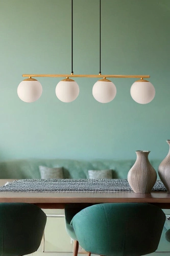 Závěsné svítidlo Carrine skandinávské skleněné čtyřbodové do obýváku a jídelny