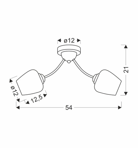 Klasický stropní lustr Zina patina sklo do obýváku a jídelny 2xE27