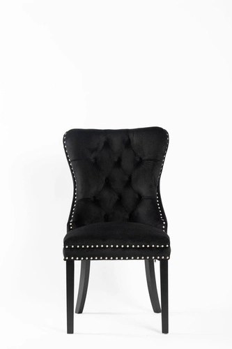 Jídelní židle Lael Intesi čalouněná sametem černá, klasická dřevěná, provensálský styl