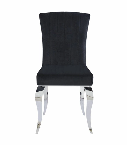 Čalouněná jídelní židle Helene Velvet černá, sametová na kovových nohách, do jídelny a kuchyně Intesi