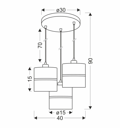 Assam talířová závěsná lampa černá+zlatá 3x60W E27 stínidlo černé+zlatý pruh