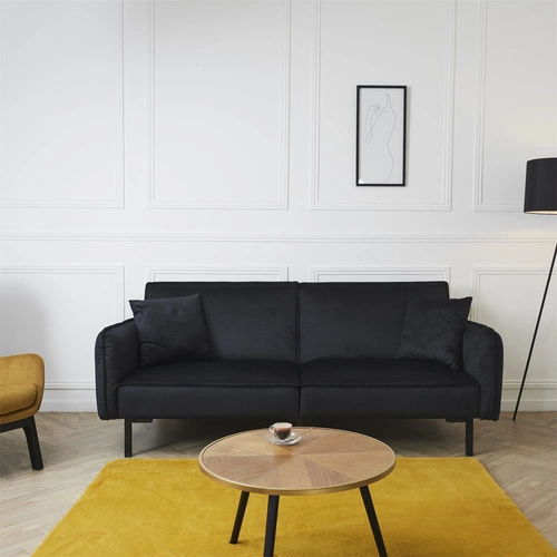 Rozkládací pohovka Giulia černá moderní s funkcí spaní do obýváku a studentského pokoje