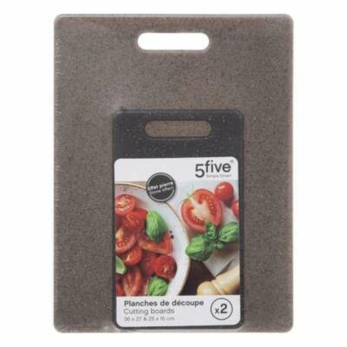 Sada 2 černých kuchyňských prkének s kamenným efektem 5five simply smart