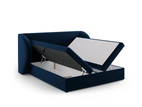 Čalouněná postel Miley modrý samet 160x200 s úložným prostorem do ložnice