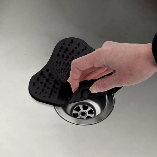 Intesi silikonové sítko do dřezu a umyvadla černé moderní 13,3 cm do kuchyně a koupelny