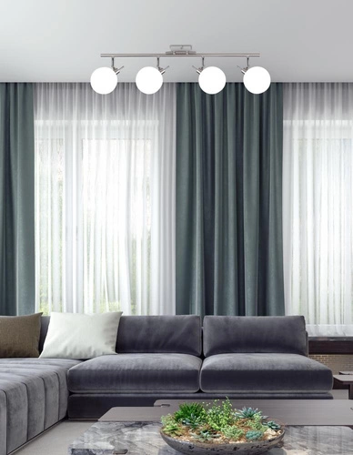 Moderní stropní svítidlo Ghost skleněné bílé 4bodové do obýváku a jídelny