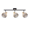 Stropní lampa Taiga černá+dřevo 3x40W E14 stínidlo černá+dřevo