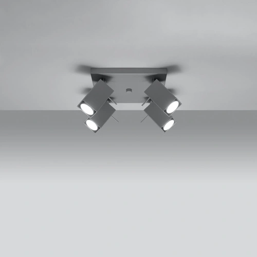 Šedý čtvercový stropní svítidlo MERIDA 4 moderní kovové do obýváku kuchyně ložnice SOLLUX