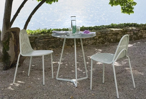 Kovová židle Malvasia světle zelená do jídelny a kuchyně moderní na terasu