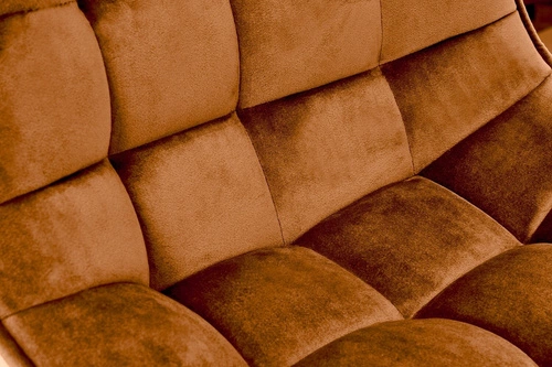 Moderní barová židle Plaid z opěrkou, skořicový samet, výškově nastavitelná, do kuchyně a k ostrůvku