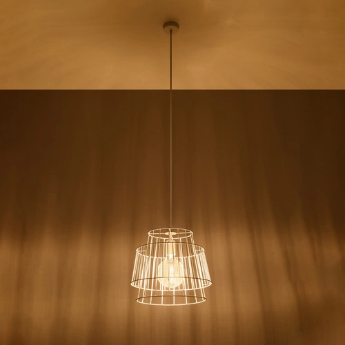 Závěsné svítidlo Gate bílé moderní kovové do obýváku kuchyně nad ostrůvek 35 cm