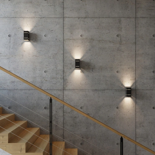 Nástěnné svítidlo Blocco černé moderní hliníkové do ložnice a obývacího pokoje Sollux