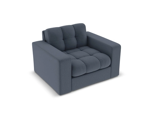 Křeslo Justin Tmavě modrá strukturovaná tkanina