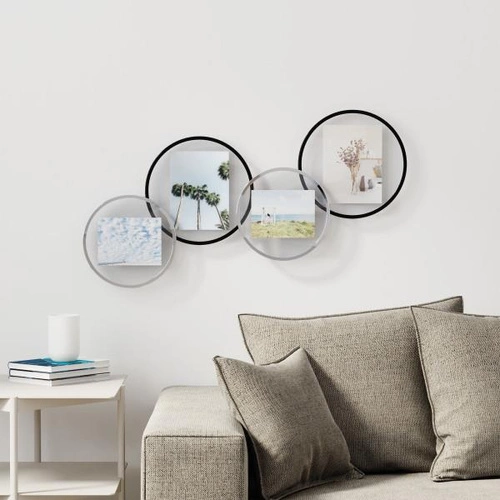 Černý kulatý fotorámeček Infinity Umbra 10x15 stojací dekorativní skandinávský