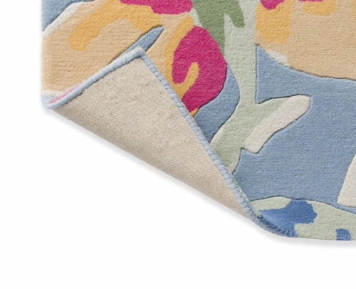 Klasický vlněný koberec do obývacího pokoje Tulips China Blue 250x350 cm ručně tkaný Laura Ashley