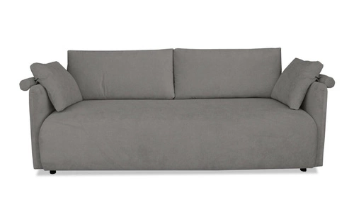 Rozkládací pohovka Mondel 3místná šedá manšestrová s úložným prostorem a funkcí spaní do obýváku