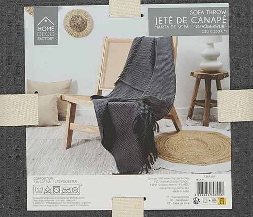 Bavlněný přehoz na postel waffle 120x150 cm grafitový Intesi moderní